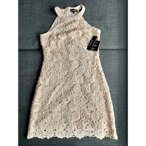 NWT Lulu’s Love Poem Blush Pink Lace Midi Dress